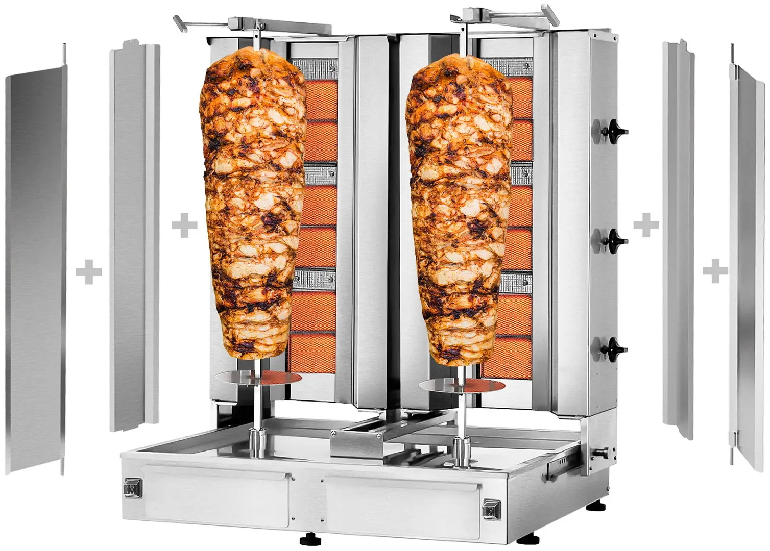Аппарат для шаурмы газовый GGM Gastro DUK3+3-SB-N (Inox)