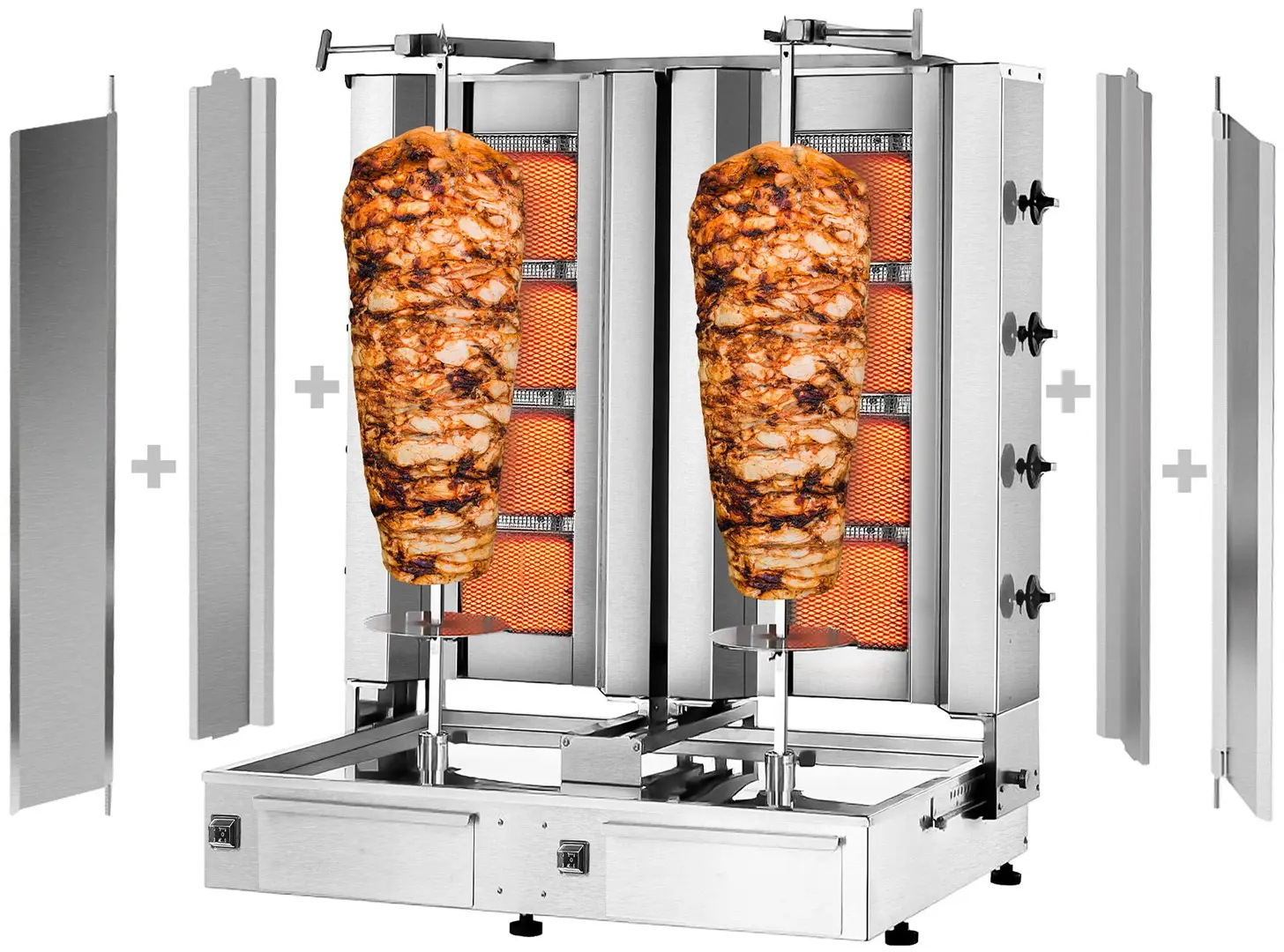 Аппарат для шаурмы газовый GGM Gastro DUK4+4-SB-N (Inox)