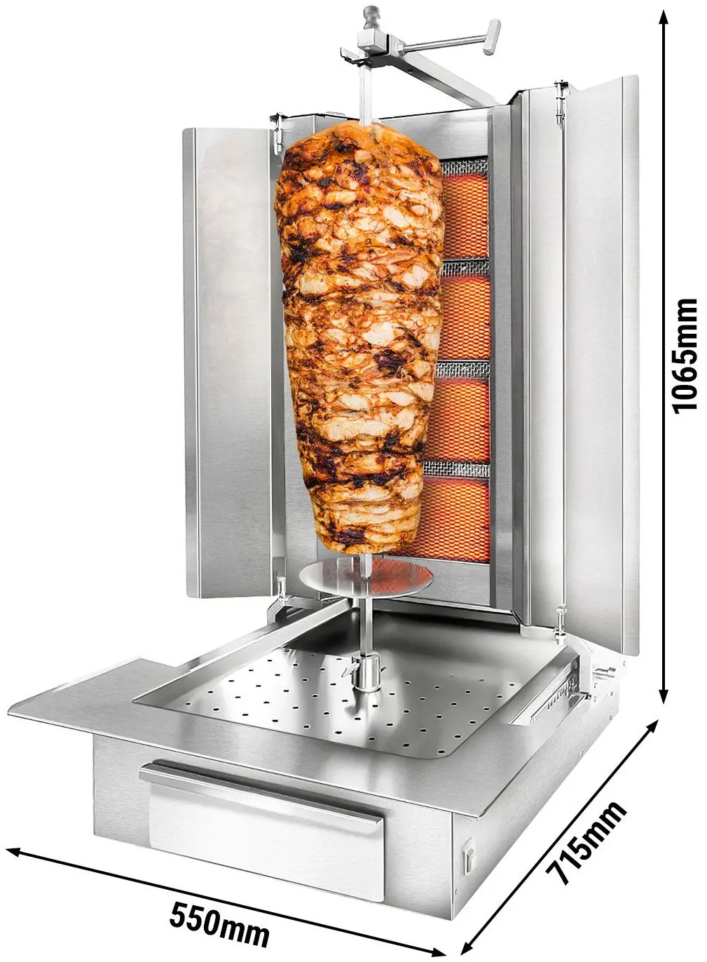 Аппарат для шаурмы газовый GGM Gastro DUK4-EN-SB-N (Inox) - 9