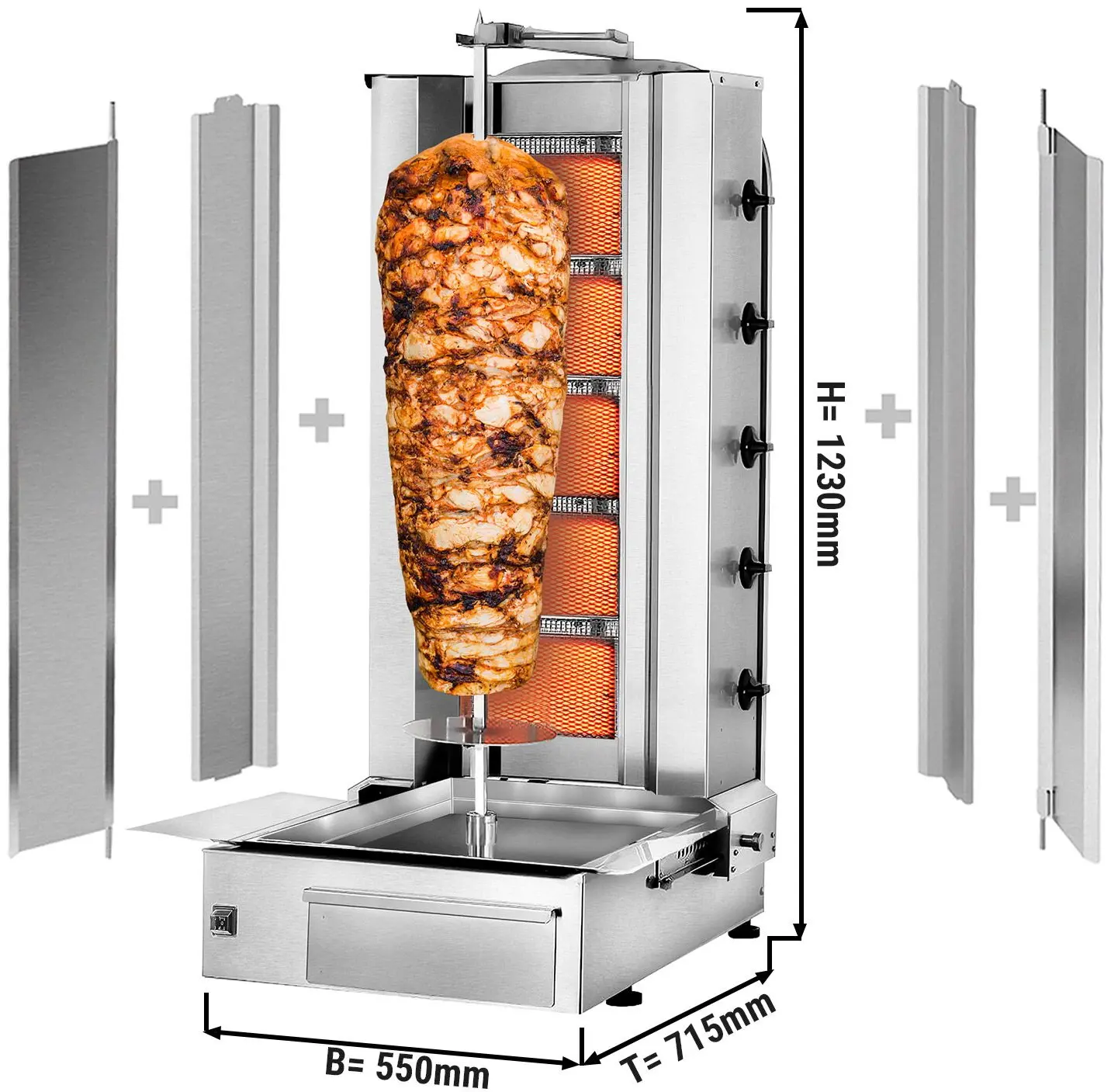 Аппарат для шаурмы газовый GGM Gastro DUK5-SB-N (Inox) - 7