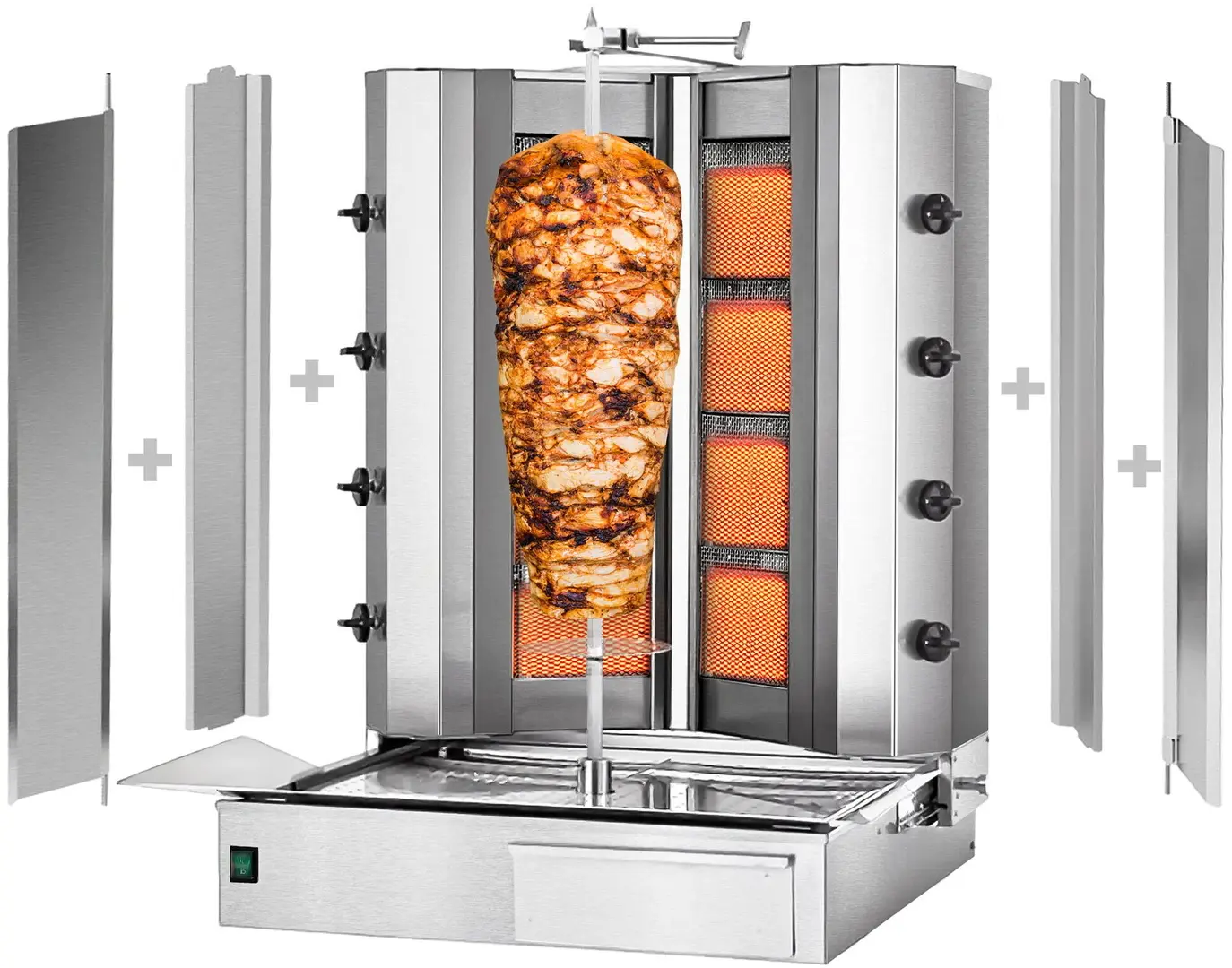 Аппарат для шаурмы газовый GGM Gastro DUVK4+4-N (Inox)