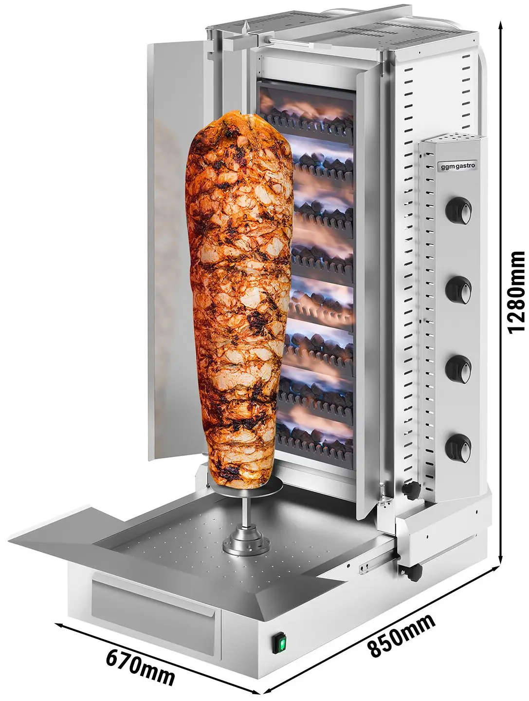 Аппарат для шаурмы газовый GGM Gastro GLDGB (Inox) - 8