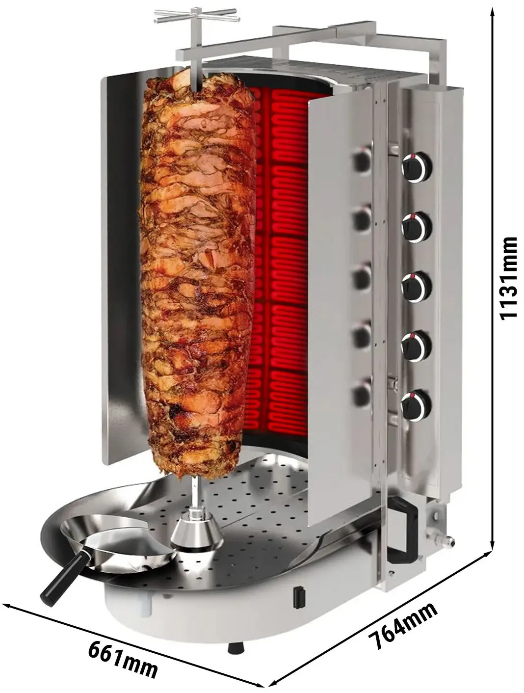 Аппарат для шаурмы газовый GGM Gastro Robax DUI10R (Inox) - 3