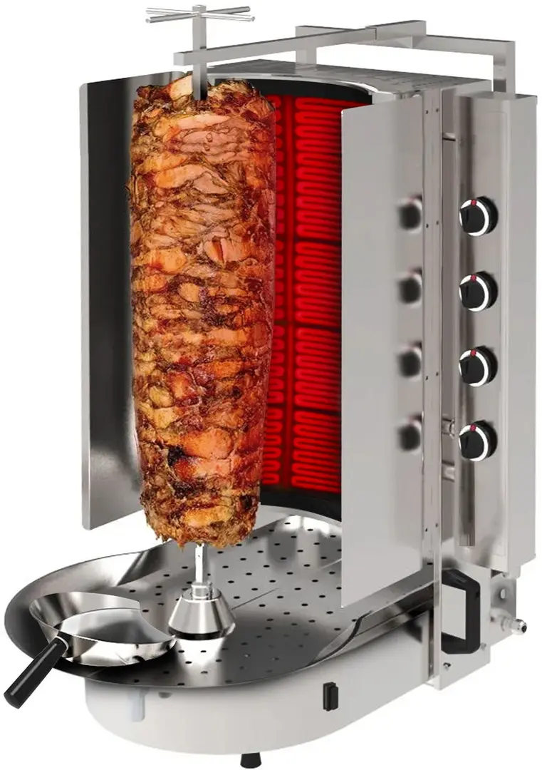Aparat pentru kebab pe gaz GGM Gastro Robax DUI8R (Inox)