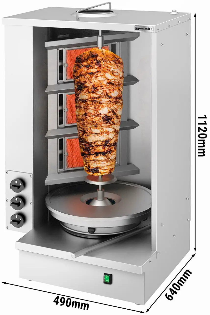 Аппарат для шаурмы газовый GGM Gastro SGAT3 (Inox) - 6