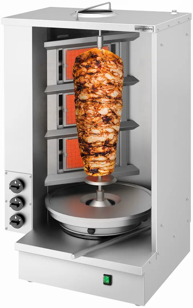 Аппарат для шаурмы газовый GGM Gastro SGAT3 (Inox)