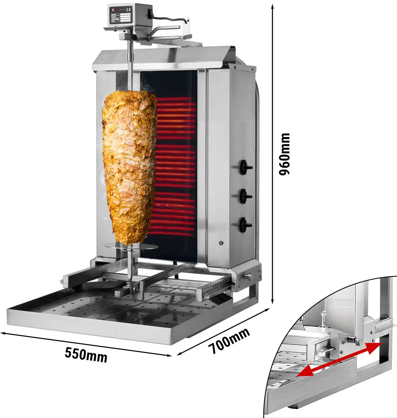 Аппарат для шаурмы GGM Gastro DOBKE3-N (Inox) - 5