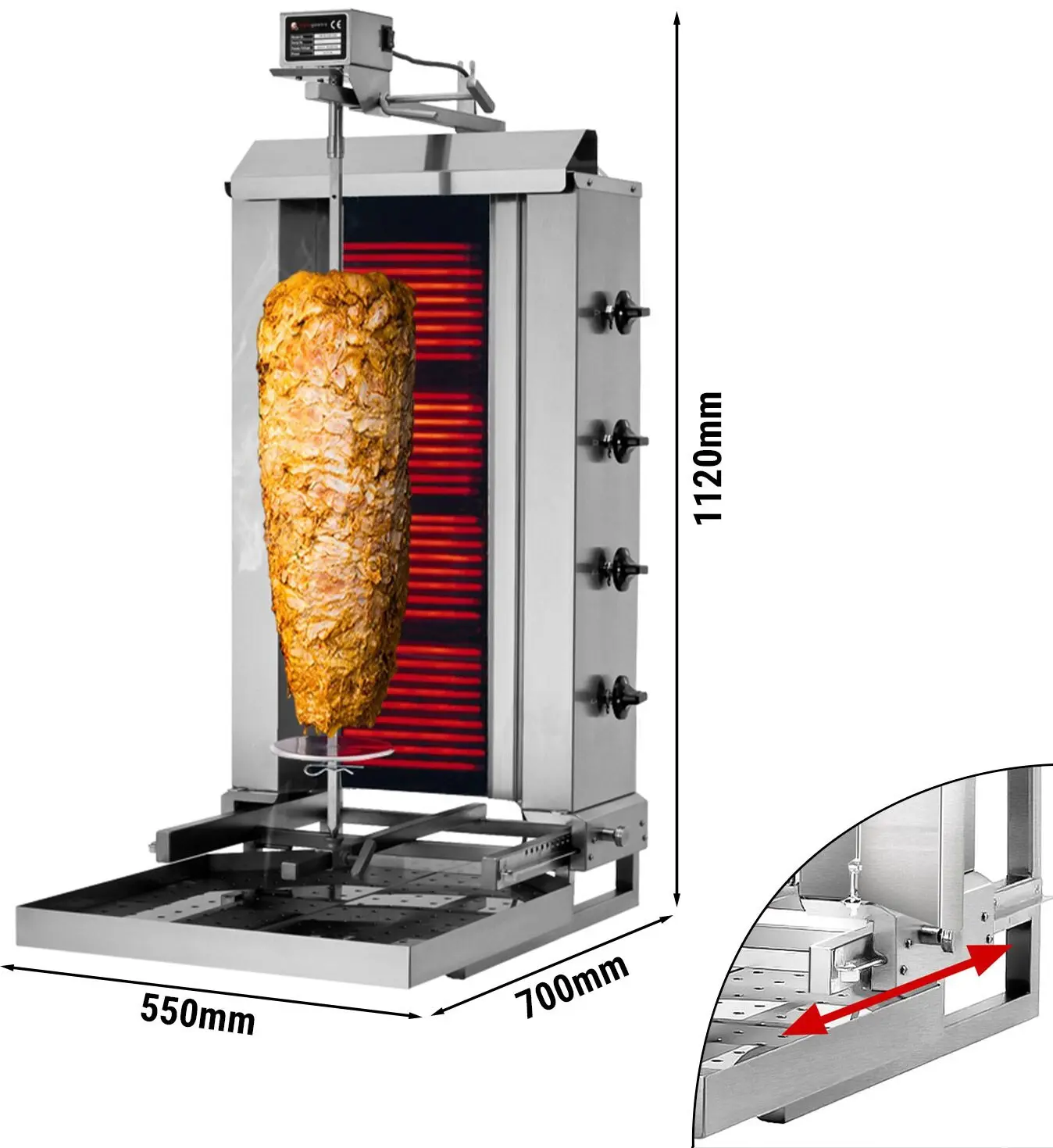 Аппарат для шаурмы GGM Gastro DOBKE4-N (Inox) - 5