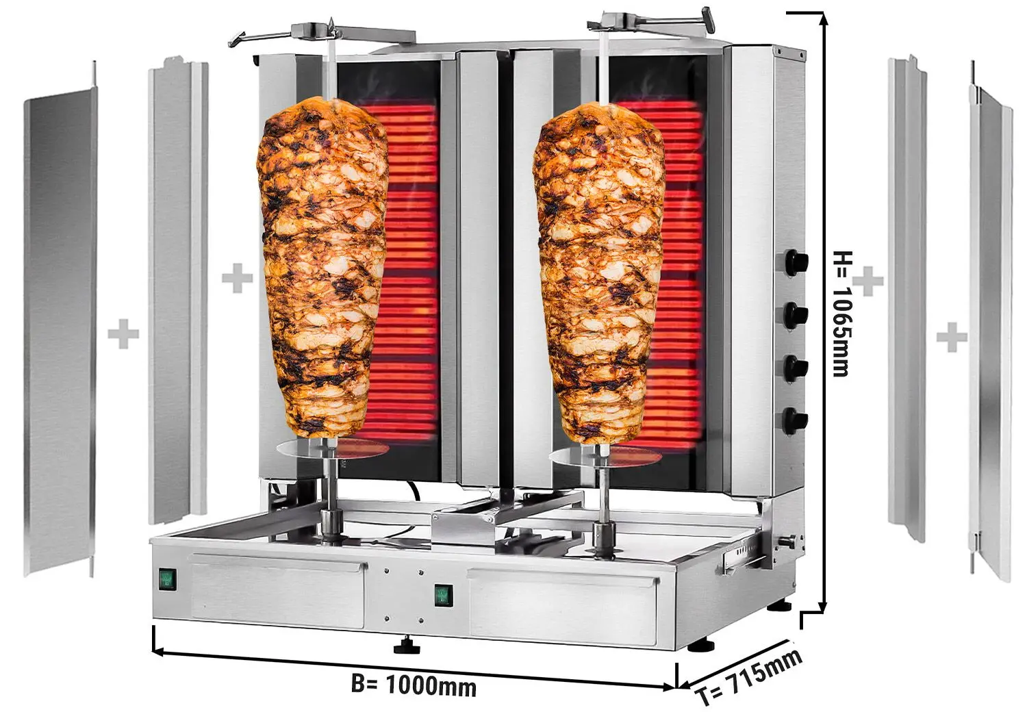 Аппарат для шаурмы GGM Gastro DUKE4+4-N (Inox) - 6