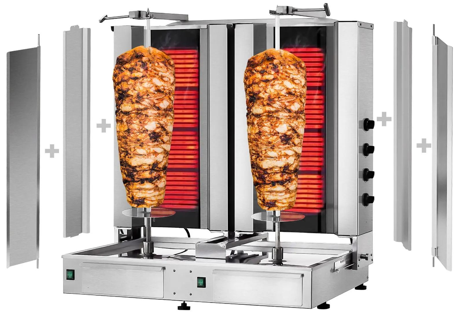 Аппарат для шаурмы GGM Gastro DUKE4+4-N (Inox)
