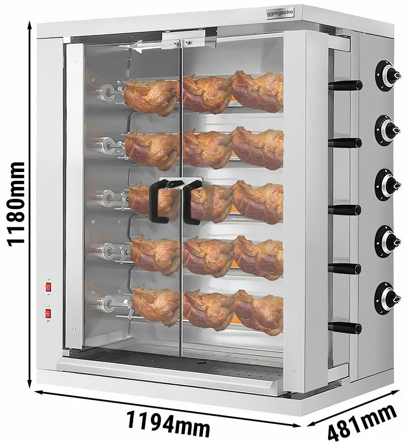 Газовый гриль для кур GGM Gastro GHGE30 (Inox) - 3