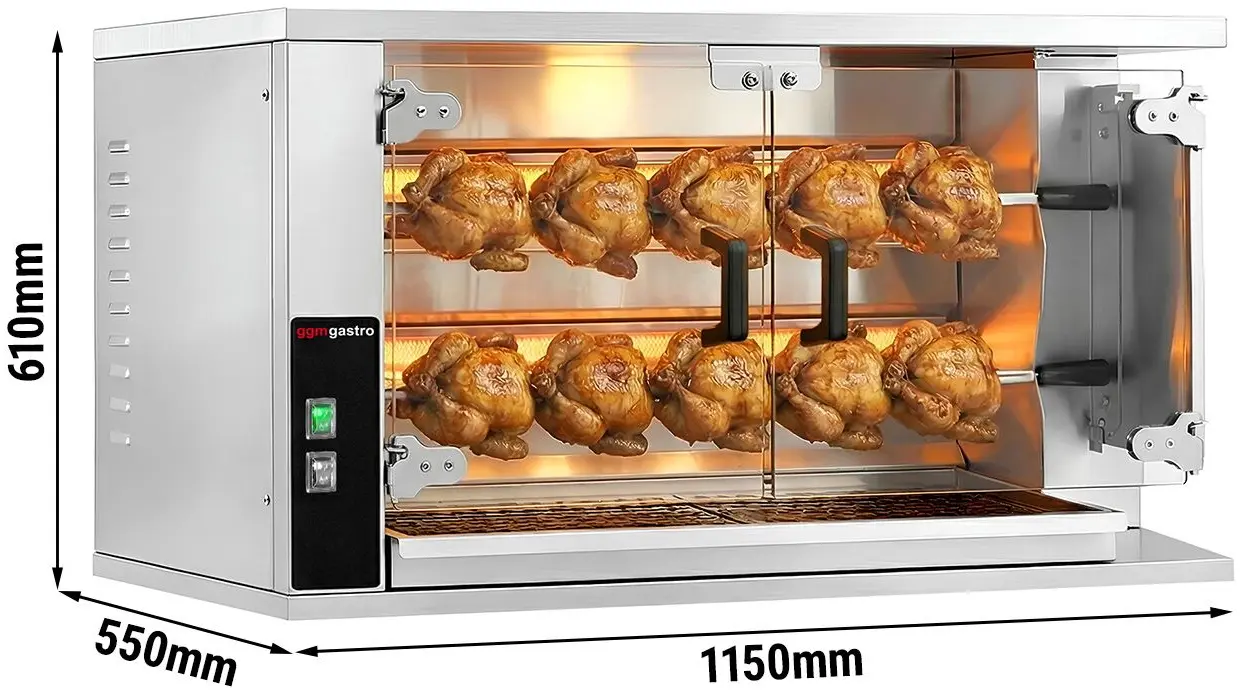 Газовый гриль для кур GGM Gastro GHGK210 (Inox) - 7