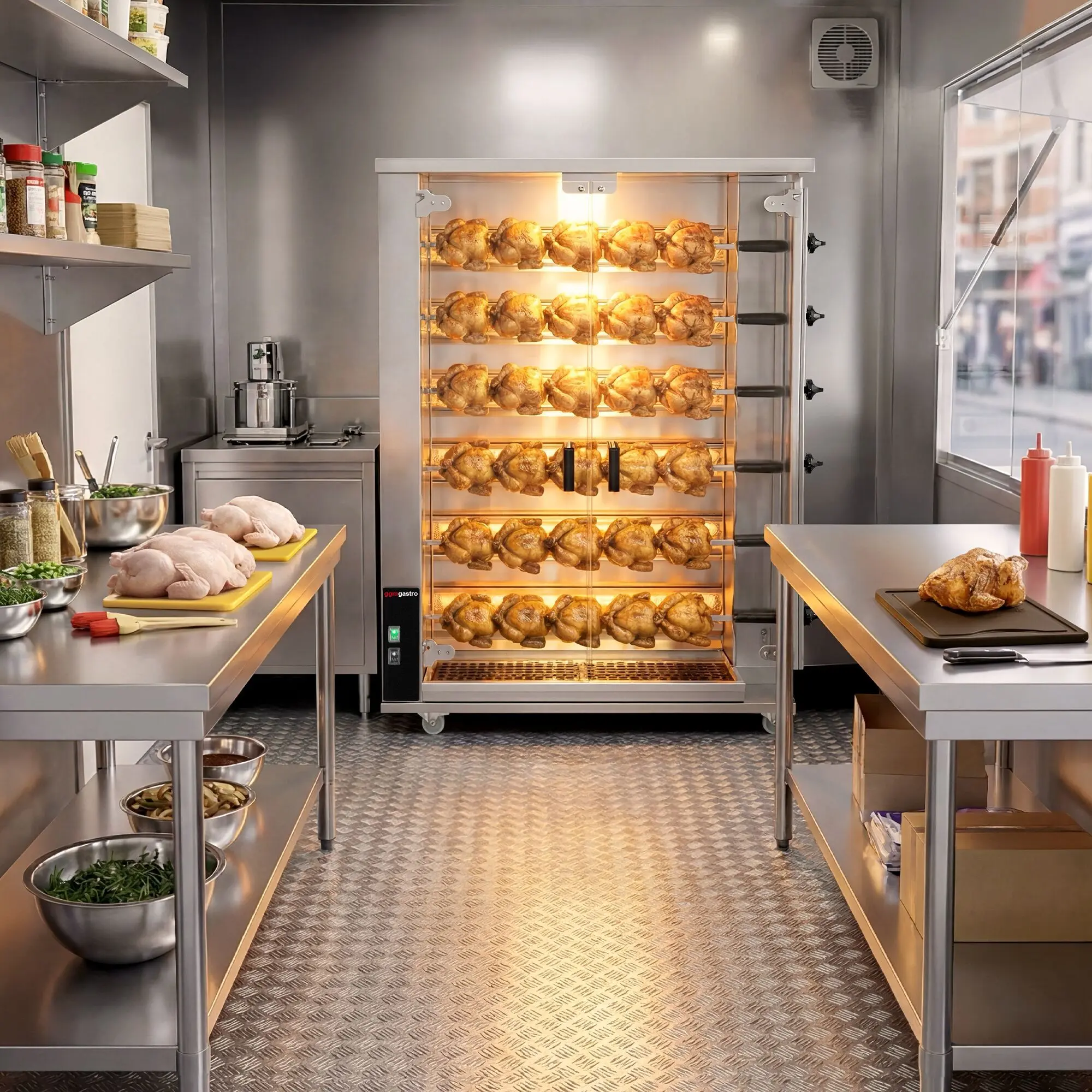 Газовый гриль для кур GGM Gastro GHGK630 (Inox) - 9