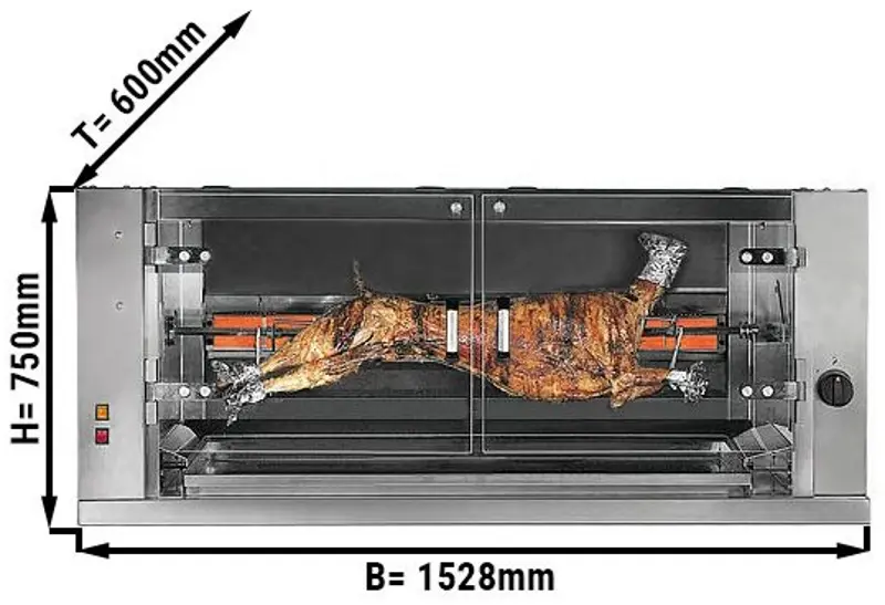 Grill pe gaz pentru miel și purcel de lapte GGM Gastro LGM1 (Inox) - 2
