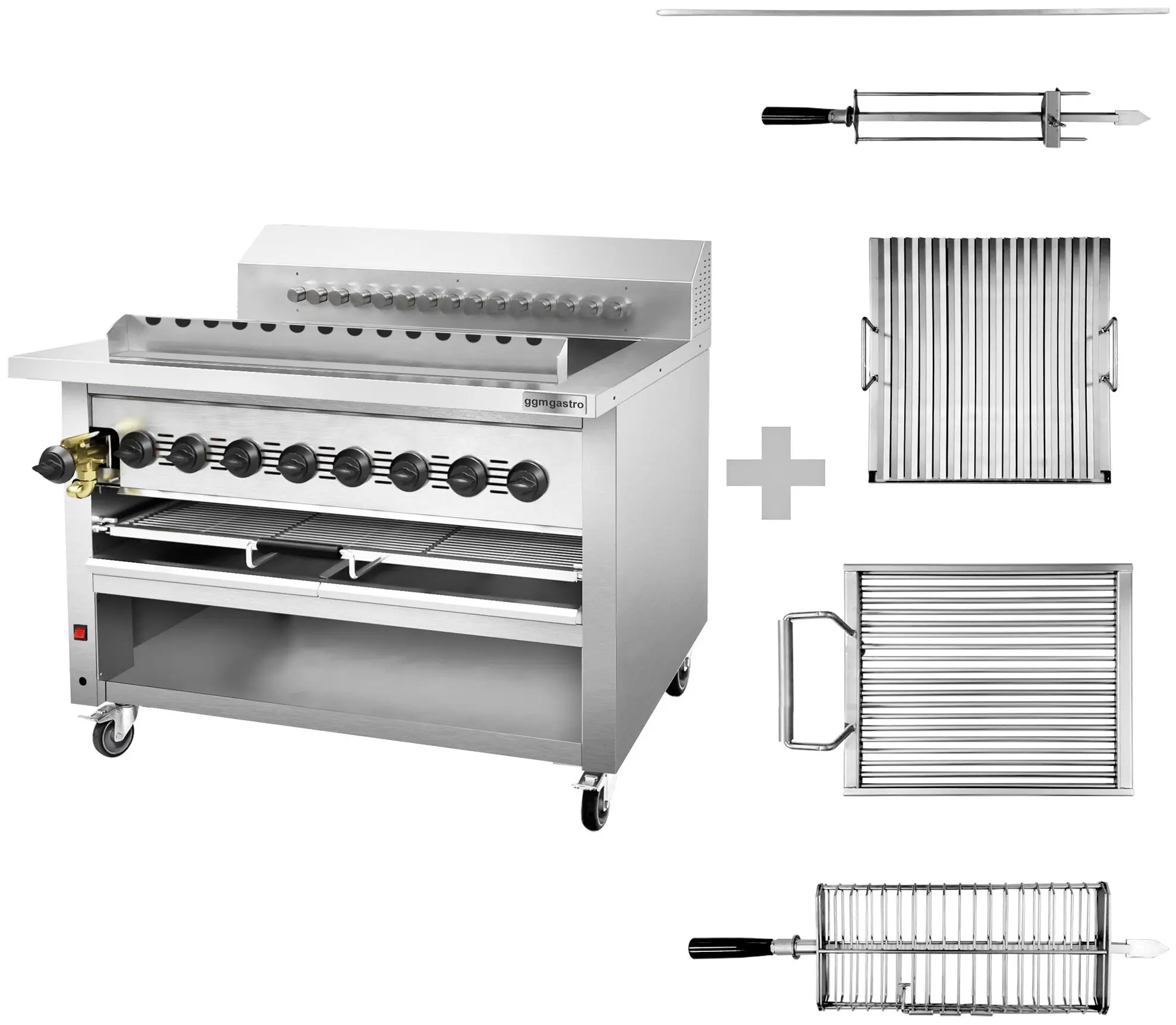 Grătar pe gaz GGM Gastro KHGE15G (Inox) - 8