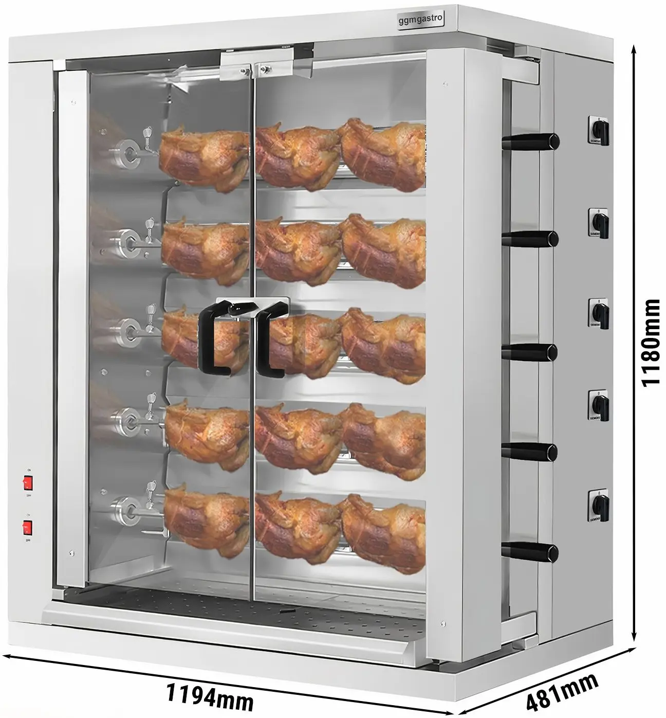 Гриль для кур электрический GGM Gastro EHGE30 (Inox) - 3