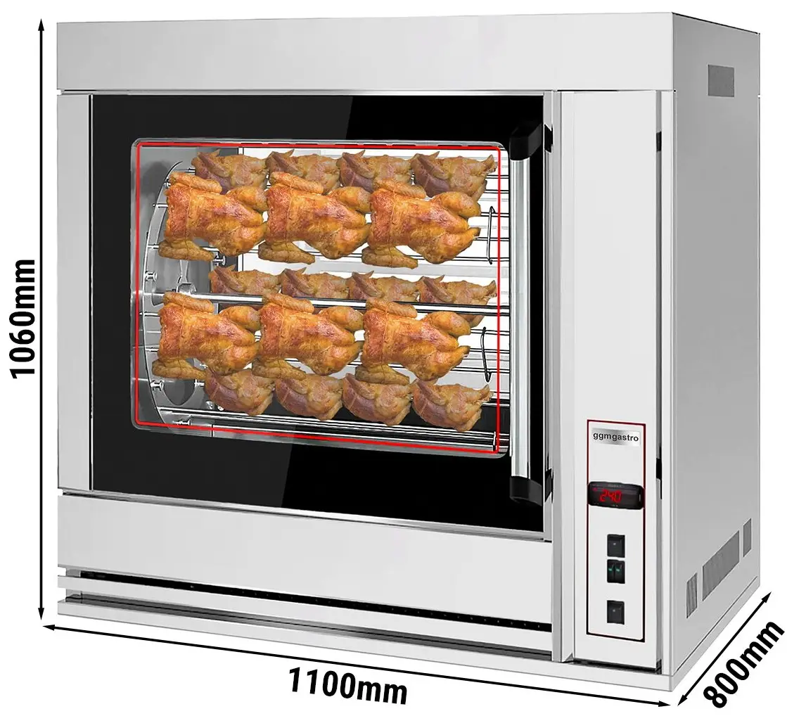 Гриль для кур электрический GGM Gastro EM742C (Inox) - 2