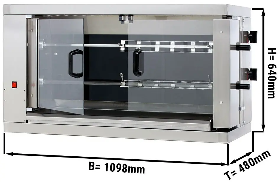 Гриль для кур электрический GGM Gastro HGEM212-B (Inox) - 2
