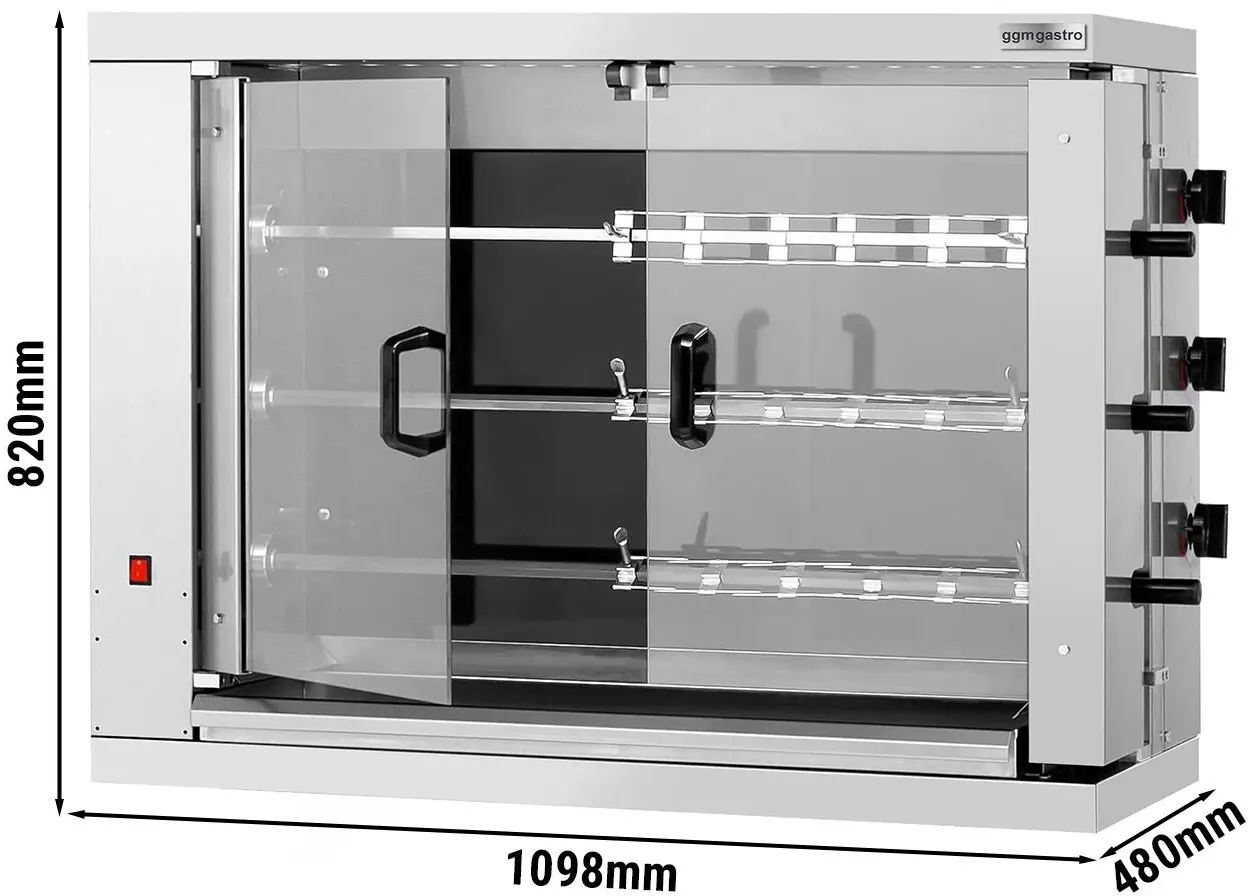 Гриль для кур электрический GGM Gastro HGEM318-B (Inox) - 2