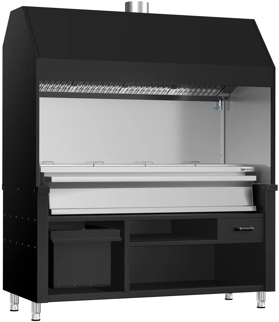 Grătar pe cărbuni GGM Gastro Berlin HKGE1800S#KGE1600 (Black/Inox)