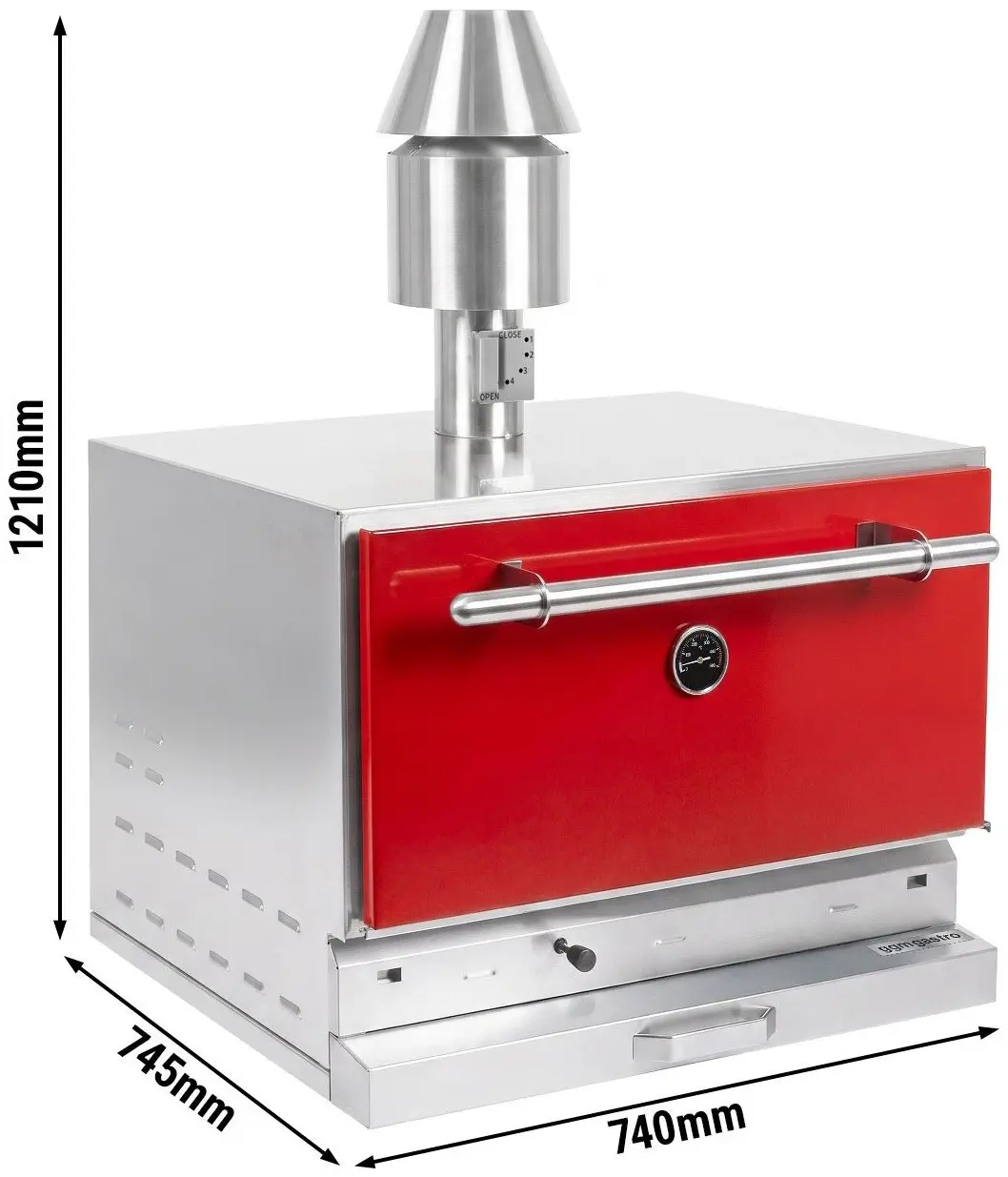 Гриль на углях GGM Gastro CHOE761 (Red/Inox) - 8
