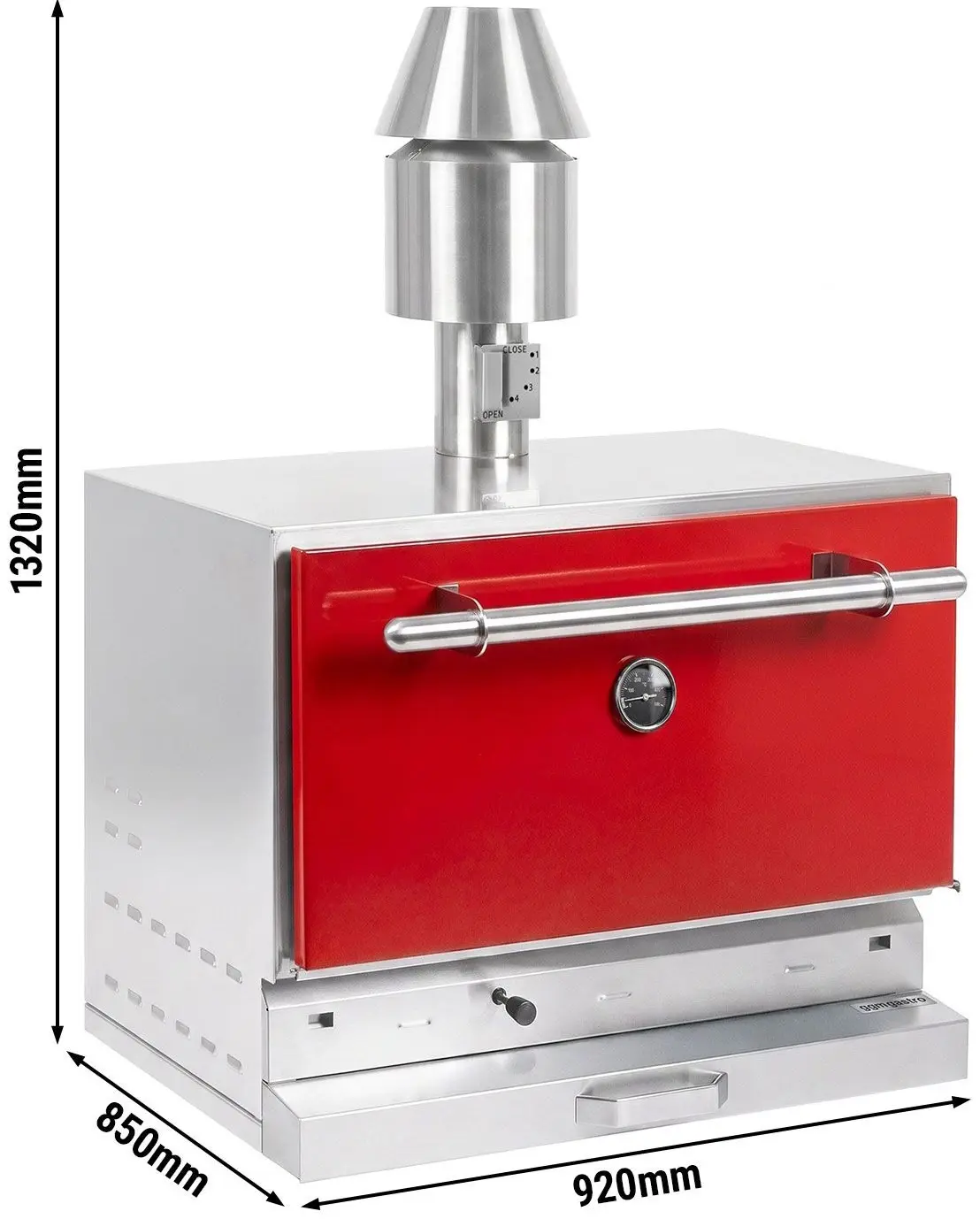 Гриль на углях GGM Gastro CHOE881R (Red/Inox) - 8