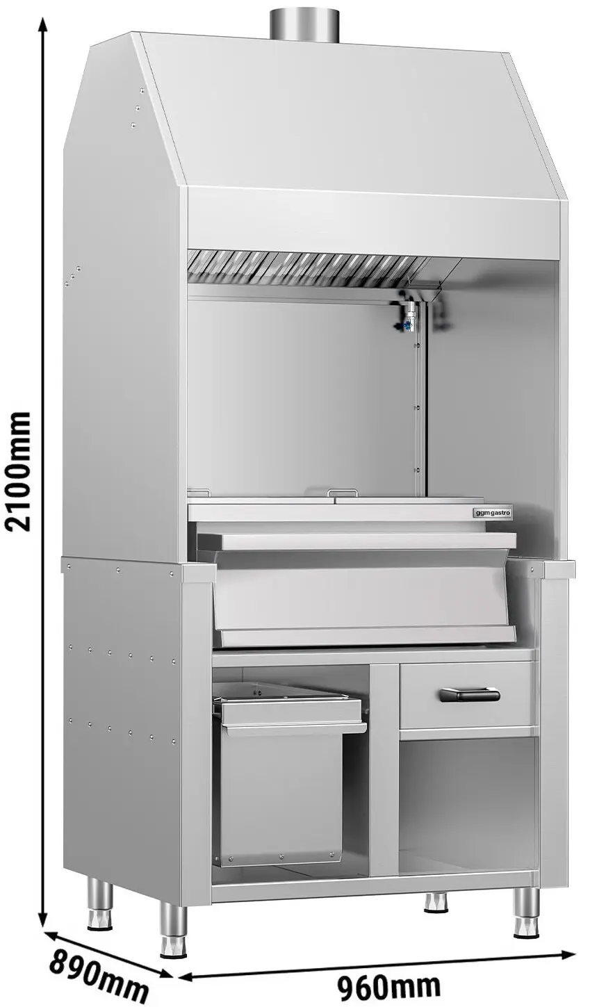 Гриль на углях GGM Gastro HKGE1000E#KGE800 (Inox) - 10