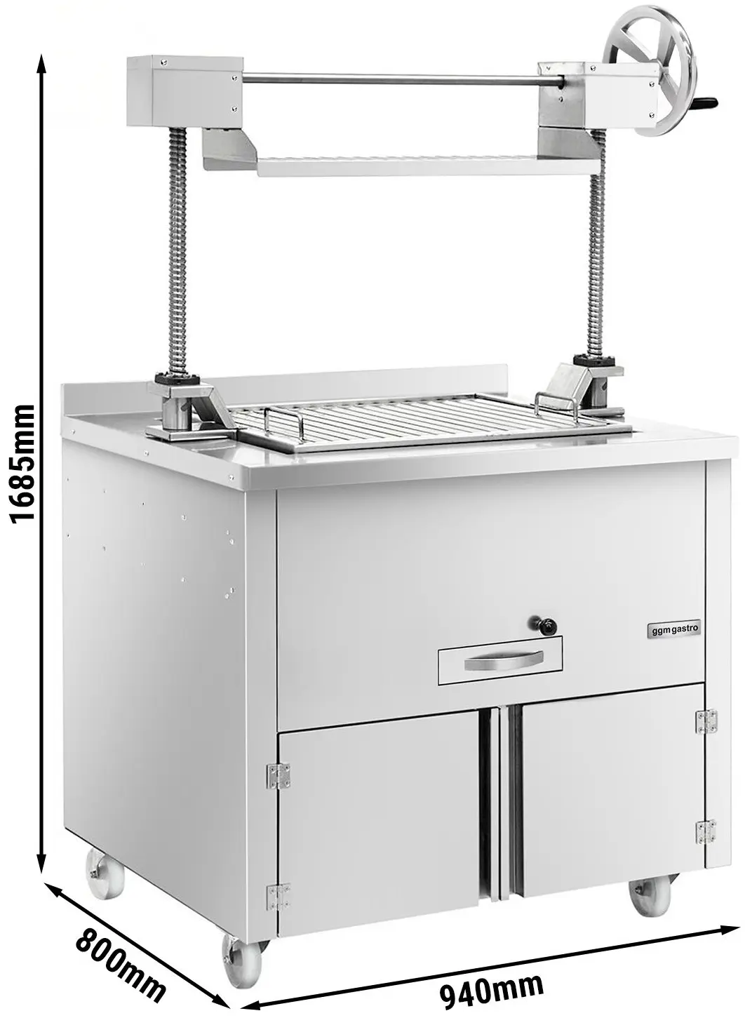 Гриль на углях GGM Gastro HKGLE80 (Inox) - 6