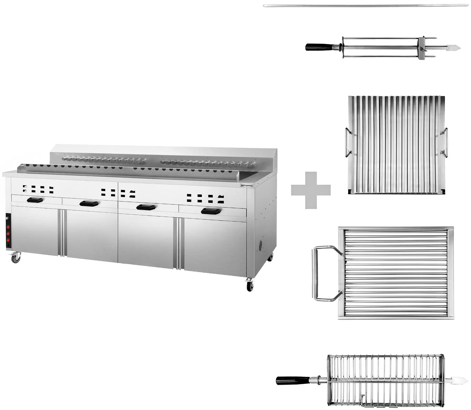 Гриль на углях GGM Gastro KHGEH30 (Inox) - 7