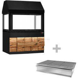 Grătar pe cărbuni GGM Gastro Toronto HGNE150D#KGE1200 (Black/Natural)