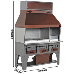 Гриль на углях пристенный GGM Gastro WGE16 (Brown/Inox) Thumb