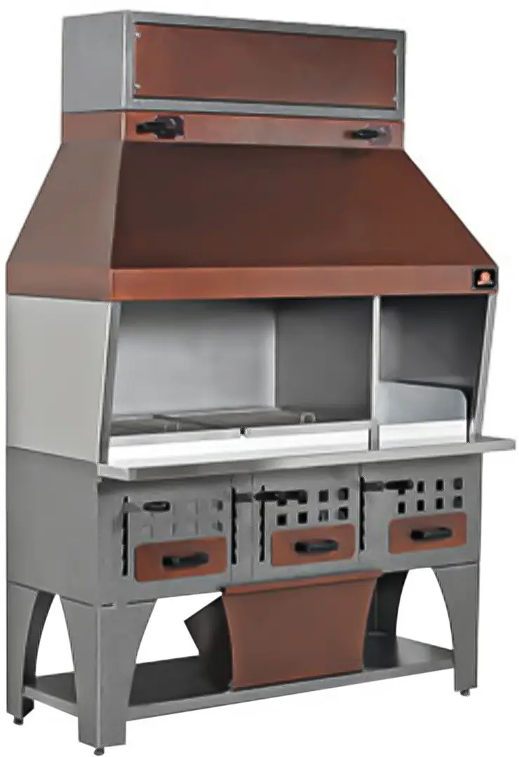 Гриль на углях пристенный GGM Gastro WGE16 (Brown/Inox)