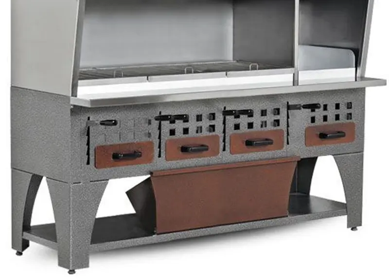 Гриль на углях пристенный GGM Gastro WGE215 (Brown/Inox) - 3