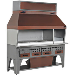 Гриль на углях пристенный GGM Gastro WGE215 (Brown/Inox)