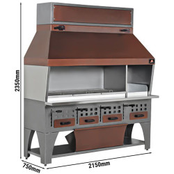 Гриль на углях пристенный GGM Gastro WGE215 (Brown/Inox) Thumb