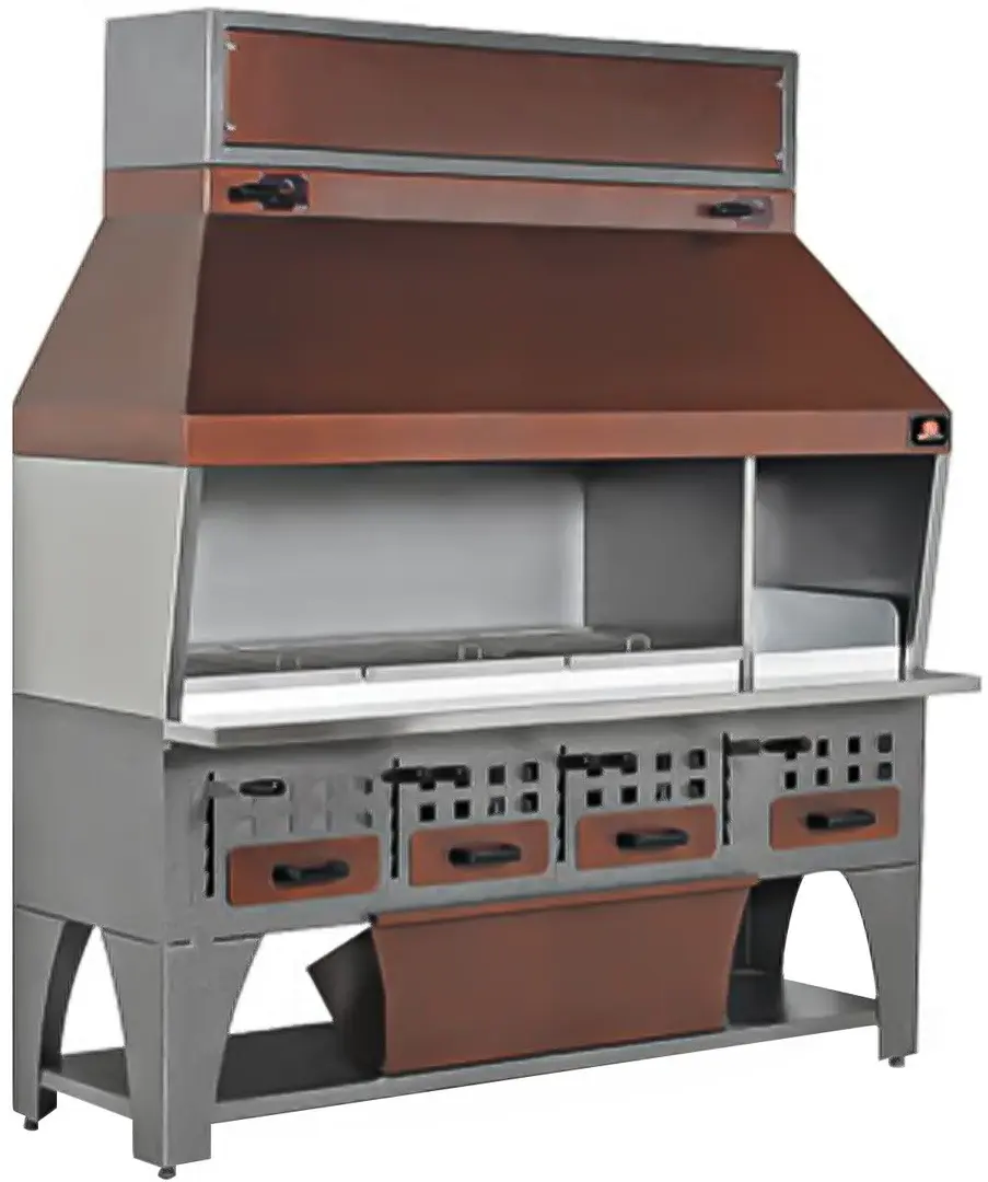 Гриль на углях пристенный GGM Gastro WGE215 (Brown/Inox)
