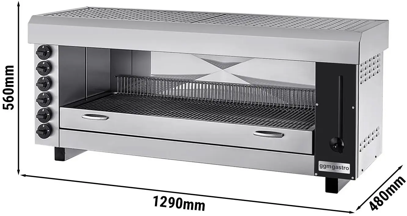 Гриль-саламандра GGM Gastro SMK6 (Inox/Black) - 5