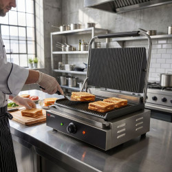Контактный гриль для гамбургеров GGM Gastro KGJ442 (Black/Inox) Thumb