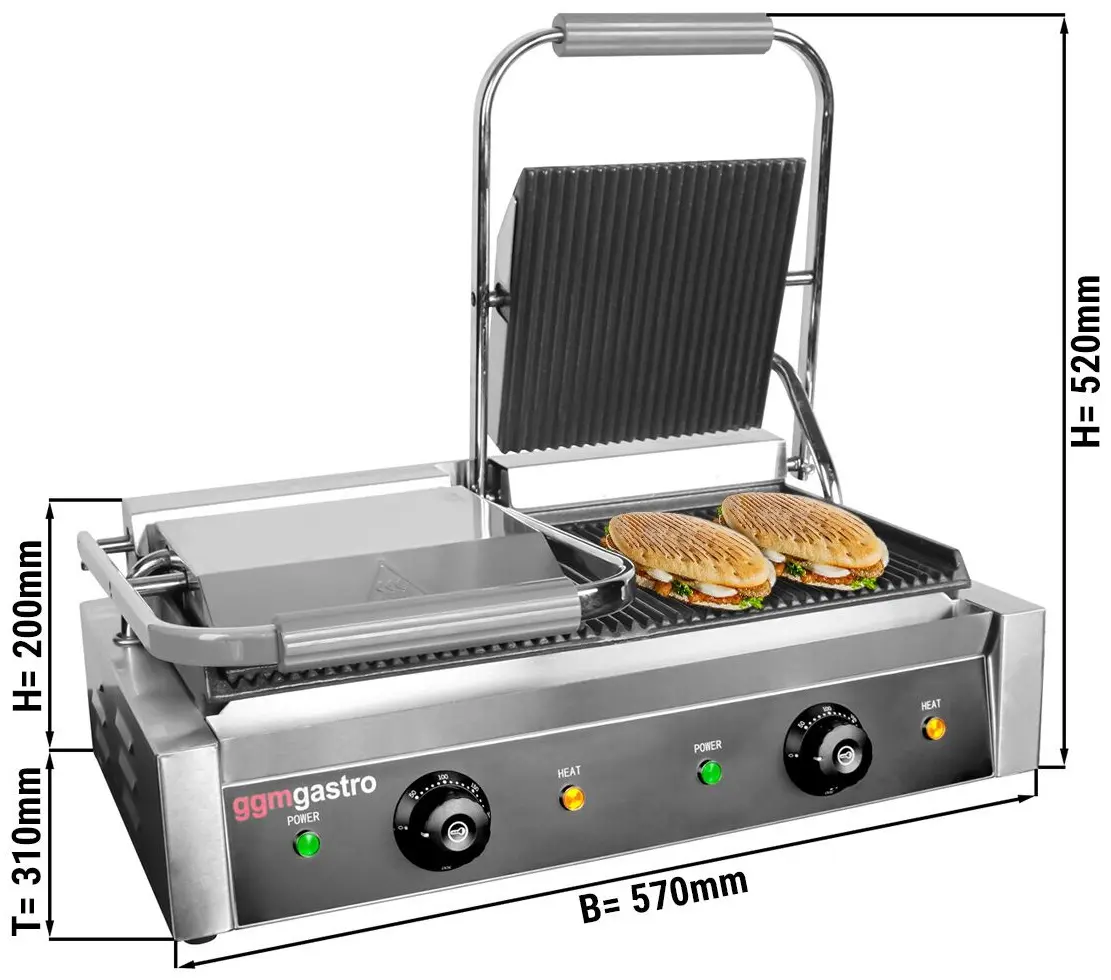 Контактный гриль GGM Gastro KGKB300 (Black/Inox) - 6