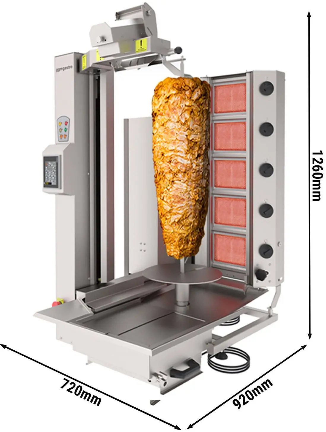 Робот-гриль для шаурмы газовый GGM Gastro DRAT120 (Inox) - 8