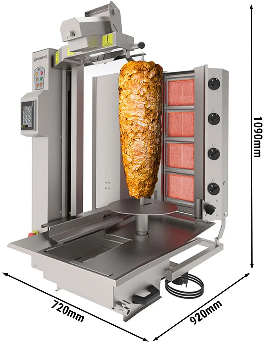 Robot de shaorma pe gaz GGM Gastro DRAT95 (Inox) - 8