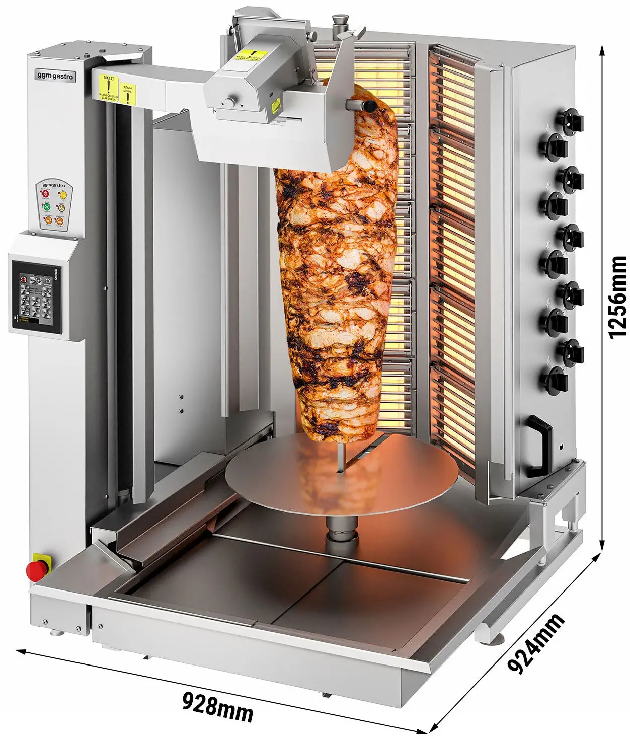 Робот-гриль для шаурмы газовый GGM Gastro DRATV120 (Inox) - 6