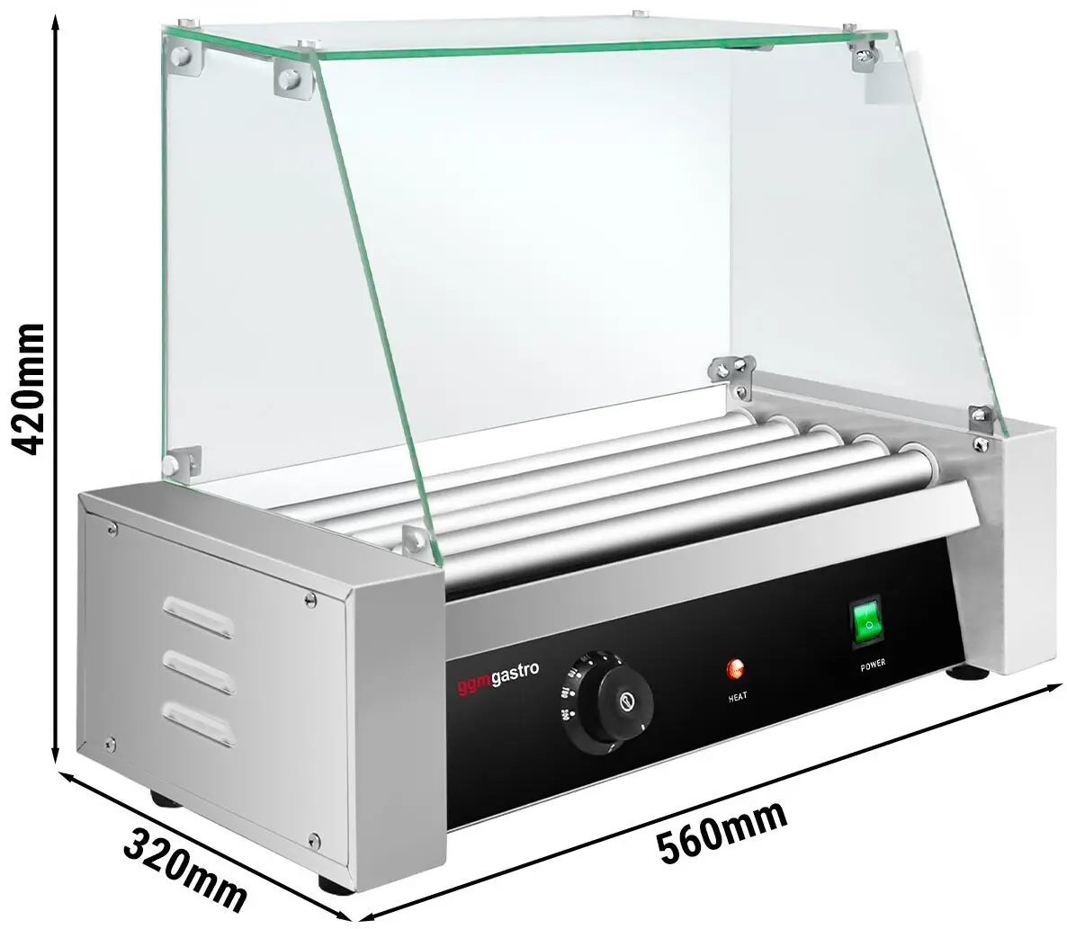 Роликовый гриль GGM Gastro HDGJ5N#GHDGJ5N (Black/Inox) - 6