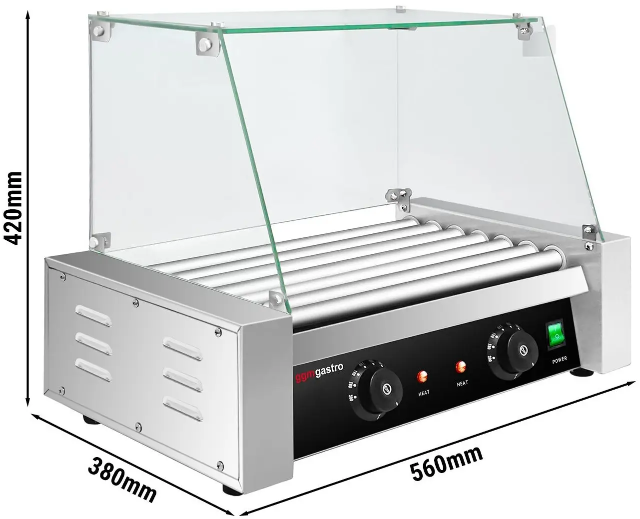 Grill cu role GGM Gastro HDGJ7N#GHDGJ7N (Black/Inox) - 6