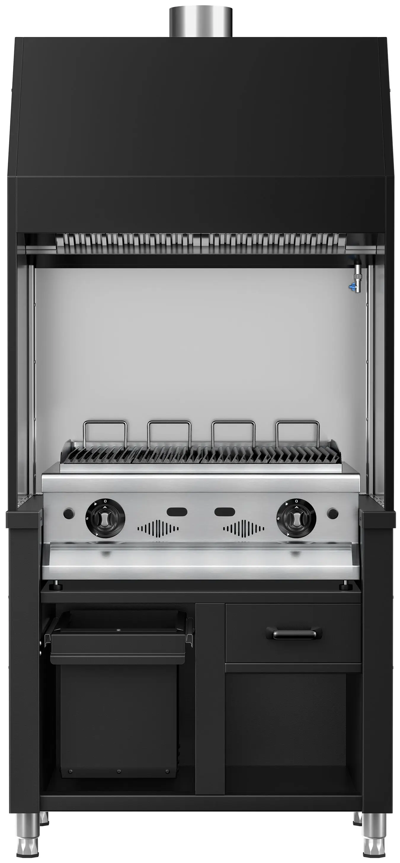 Grătar cu apă pe gaz GGM Gastro Berlin HKGE1000S#GGE800 (Black/Inox) - 2