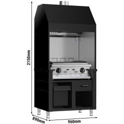 Grătar cu apă pe gaz GGM Gastro Berlin HKGE1000S#GGE800 (Black/Inox) Thumb