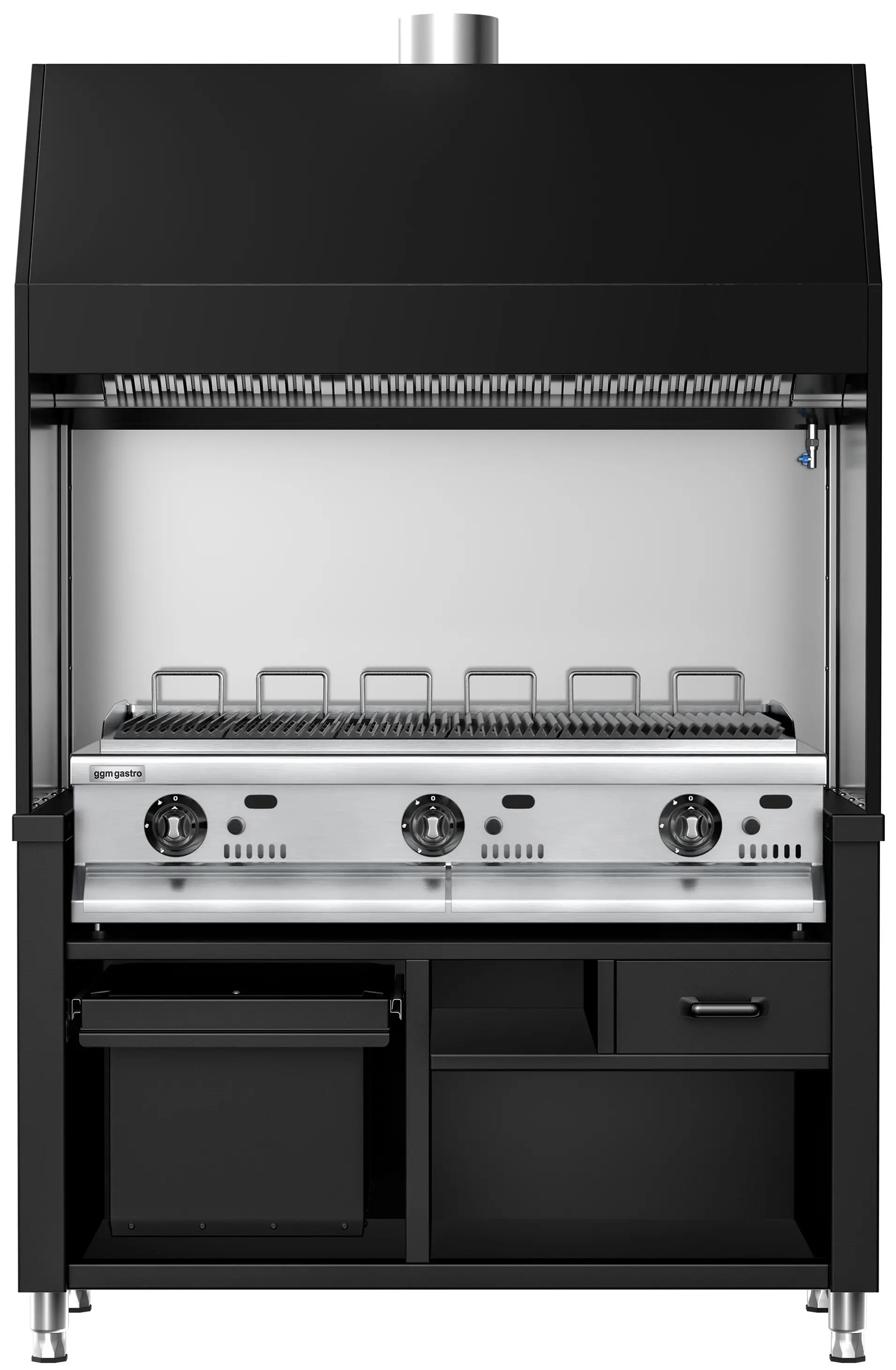Вапо-гриль газовый GGM Gastro Berlin HKGE1400S#GGE1200 (Black/Inox) - 2