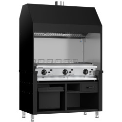 Вапо-гриль газовый GGM Gastro Berlin HKGE1400S#GGE1200 (Black/Inox)