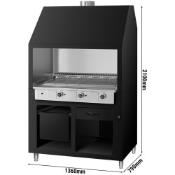 Вапо-гриль газовый GGM Gastro Berlin HKGE1400S#GGE1200 (Black/Inox) Thumb
