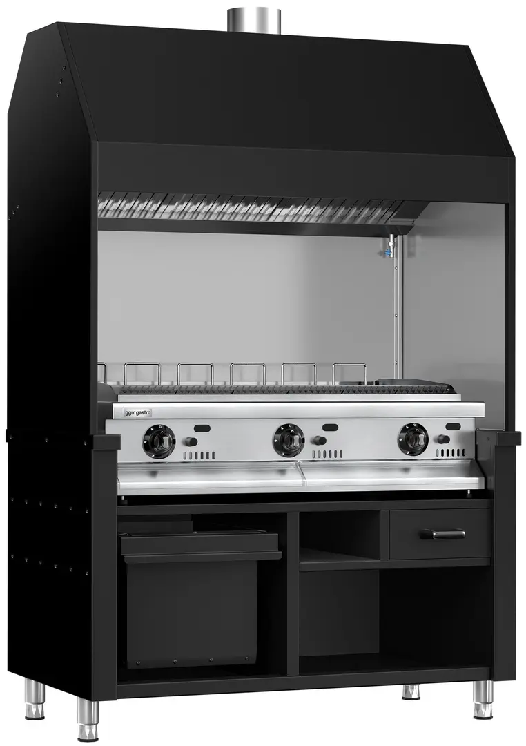 Вапо-гриль газовый GGM Gastro Berlin HKGE1400S#GGE1200 (Black/Inox)